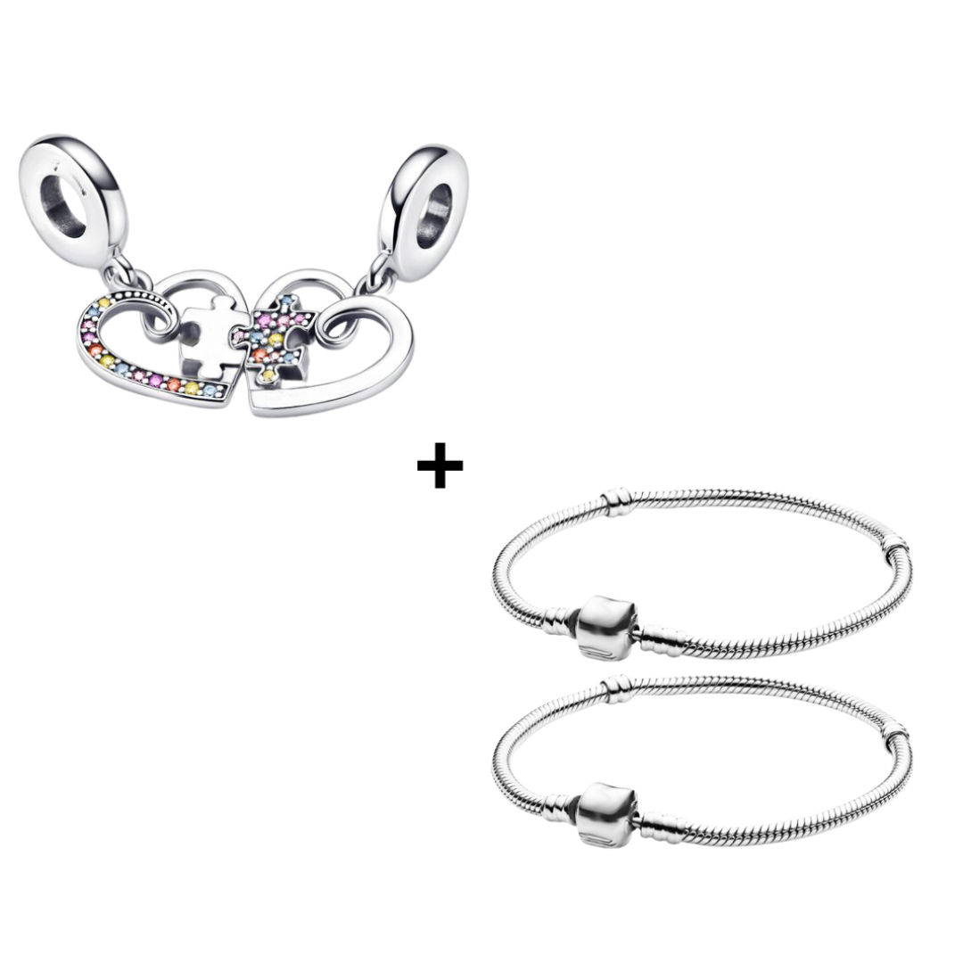Pulsera "Siempre juntas, Te Quiero Amiga" - OFERTA 2 Pulseras + 2 Abalorios PUZZLE