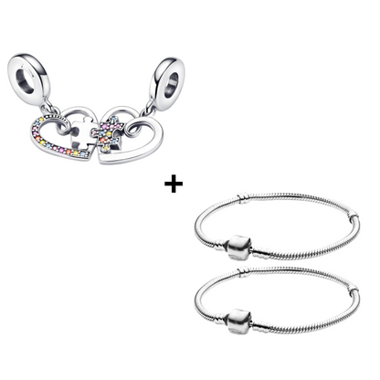 Pulsera "Siempre juntas, Te Quiero Amiga" - OFERTA 2 Pulseras + 2 Abalorios PUZZLE